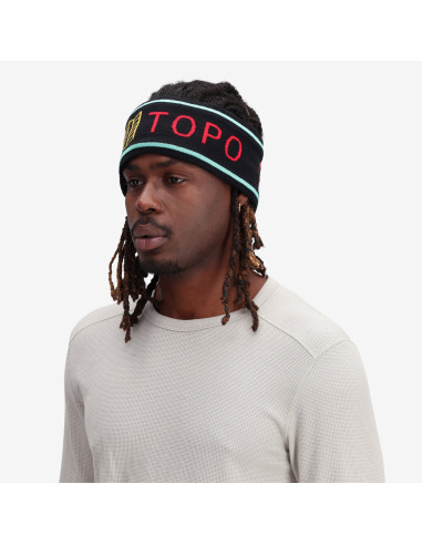 Topo Designs Mountain Headband Black Onbody 1