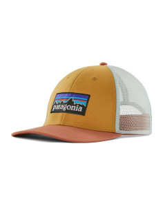 Patagonia P-6 Logo LoPro Trucker Hat Pufferfish Gold Offbody Front