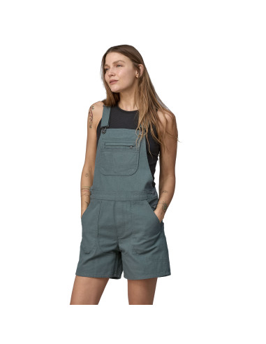 Patagonia Womens Stand Up Overalls Smolder Nouveau Green Onbody Front