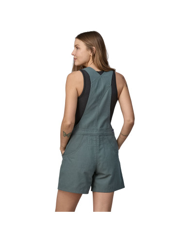 Patagonia Womens Stand Up Overalls Smolder Nouveau Green Onbody Back