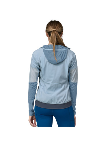 Patagonia Womens Airshed Pro Pullover Steam Blue Onbdody Back