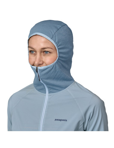 Patagonia Womens Airshed Pro Pullover Steam Blue Onbdody Detail 3