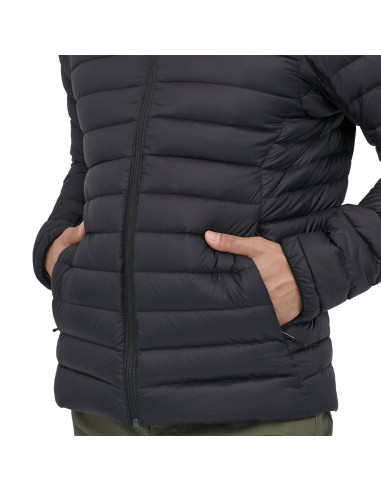 Patagonia Mens Down Sweater Hoody Black Onbody Detail Pockets