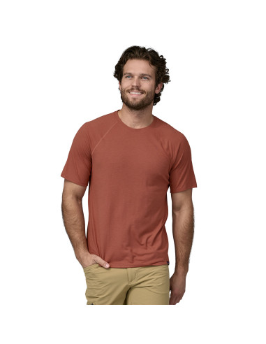 Patagonia Mens Capilene Cool Trail Shirt Burl Red Onbody Front