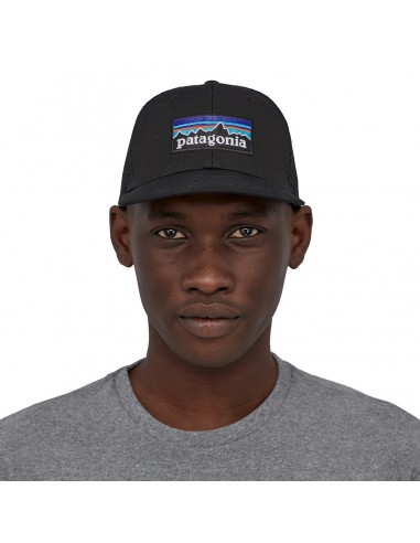Patagonia P-6 Logo Trucker Hat Black Onbody Front