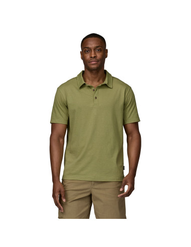 Patagonia Mens Essential Polo Buckhorn Green Onbody Front