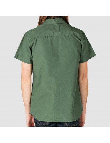 Topo Designs Pánská Košile S Krátkým Rukávem Olivová Zelená Onbody Zezadu