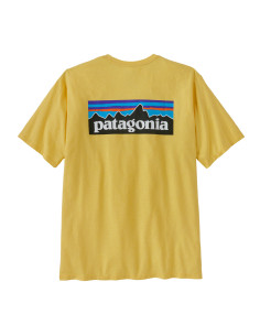 Patagonia Mens P-6 Logo Responsibili-Tee Milled Yellow Offbody Back
