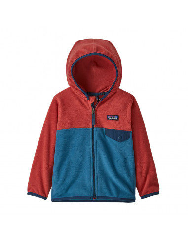 Patagonia Baby Micro D Snap-T Fleece Wavy Blue Front Closed