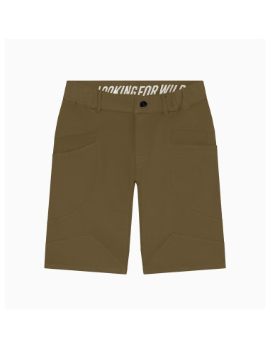 Looking For Wild Mens Technical Shorts Cilaos Military Olive Offbody Front
