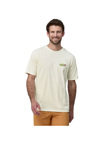Patagonia Mens Trail Hound Organic T-Shirt Birch White Onbody Front