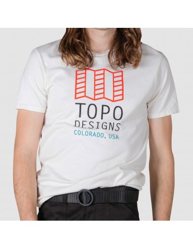 Topo Designs Tričko S Originálním Logem Přírodní Bílá Onbody Zpředu