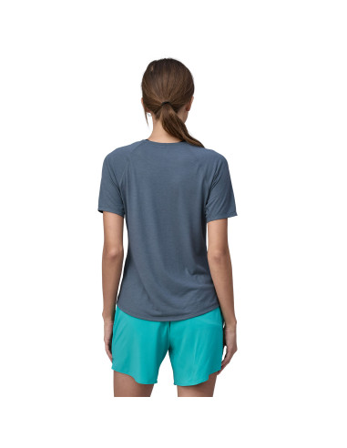 Patgonia Womens Capilene® Cool Trail Graphic Shirt Unity Fitz: Utility Blue Onbody Back