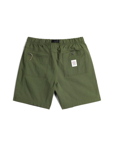 Topo Designs Mens Mountain Shorts - Ripstop Olive Offbody Back
