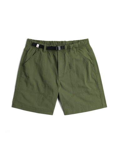 Topo Designs Mens Mountain Shorts - Ripstop Olive Offbody Front