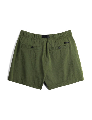 Topo Designs Womens Mountain Shorts - Ripstop Olive Offbody Back