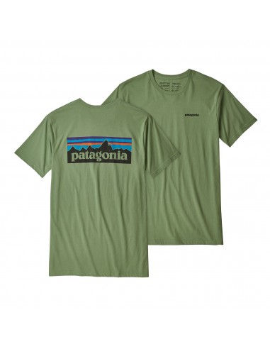 Patagonia Mens P-6 Logo Organic Cotton T-Shirt Matcha Green Offbody