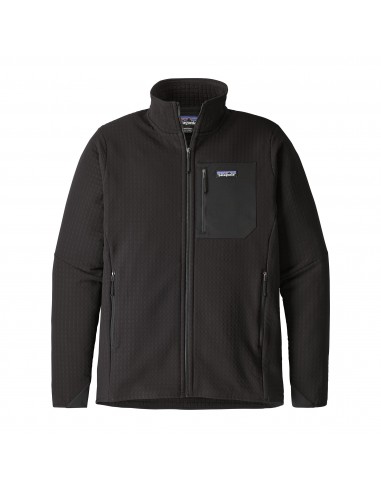Patagonia Mens R2 TechFace Jacket Black Offbody Front Open