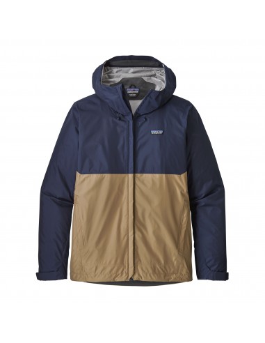 Patagonia Mens Torrentshell Jacket Classic Navy With Mojave Khaki Offbody Front