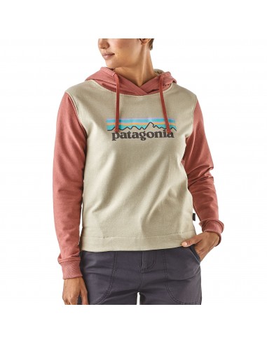 Patagonia Womens Pastel P-6 Logo Uprisal Hoody Weathered Stone Onbody Front