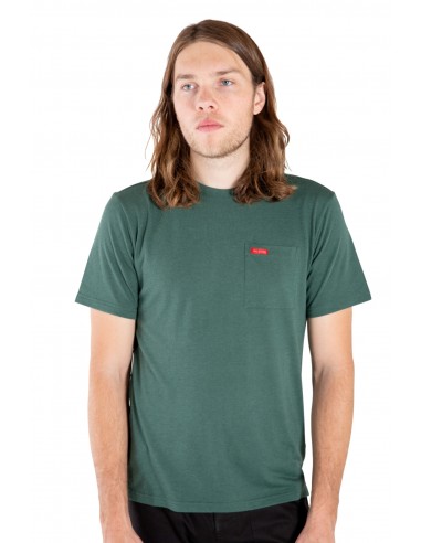 Topo Designs Mens Tech Tee Merino Forest Onbody Front