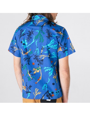 Topo Designs Mens Tour Shirt Print Blue Onbody Back