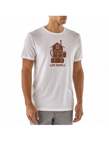 Patagonia Mens Live Simply Home Organic T-Shirt White Onbody Front