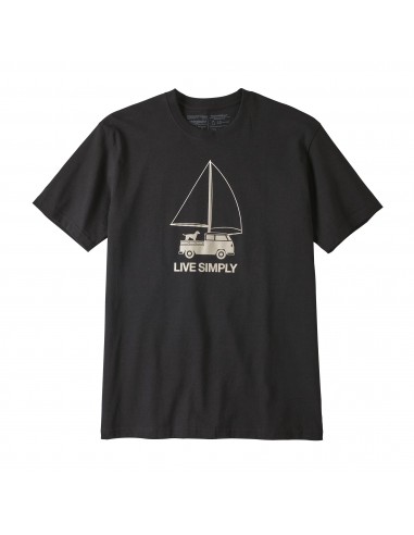 Patagonia Mens Live Simply Wind Powered Responsibili-Tee Black Offbody Front