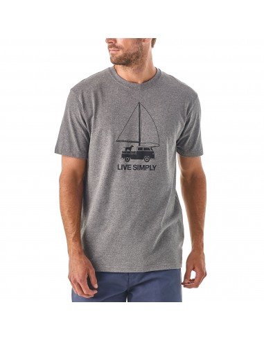 Patagonia Mens Live Simply Wind Powered Responsibili-Tee Gravel Heather Onbody Front