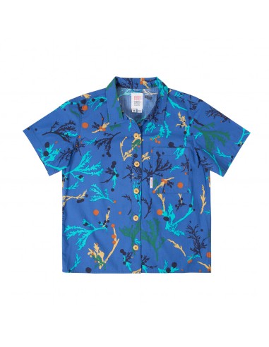 Topo Designs Dámská Turistická Košile Print Modrá Offbody Zepředu