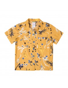Topo Designs Womens Tour Shirt Print Mustard Offbody Front