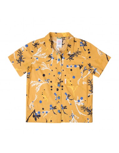 Topo Designs Dámská Turistická Košile Print Hořčicová Žlutá Offbody Zepředu