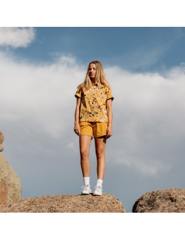 Topo Designs Womens Tour Shirt Print Mustard Lifestyle