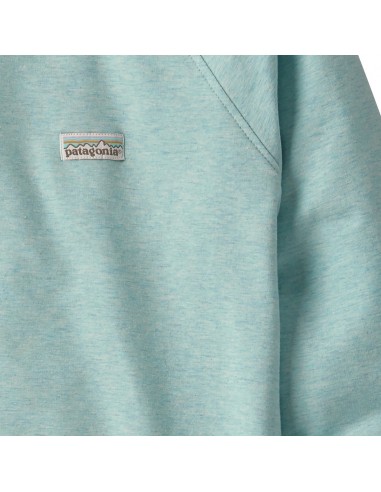 Patagonia Womens Pastel P-6 Label Ahnya Crew Sweatshirt Atoll Blue Offbody Front Detail 2