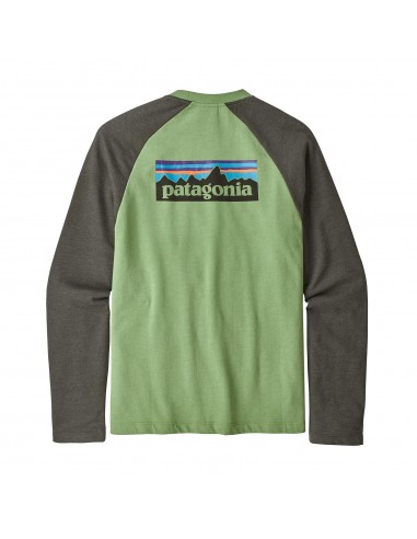 Patagonia Mens P-6 Logo Lightweight Crew Sweatshirt Matcha Green Offbody Back
