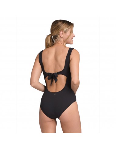 prAna Womens Loren One Piece Swimsuit Monokini Black Onbody Back