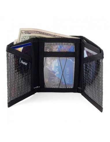 Flowfold Recycled Sailcloth Traveler Trifold Wallet Black Open