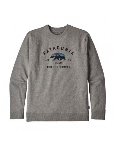 Patagonia Mens Arched Fitz Roy Bear Uprisal Crew Sweatshirt Gravel Heather Offbody Front