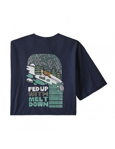 Patagonia Mens Fed Up With Melt Down Responsibili-Tee Classic Navy Offbody Back