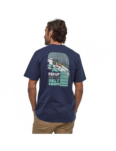Patagonia Mens Fed Up With Melt Down Responsibili-Tee Classic Navy Onbody Back