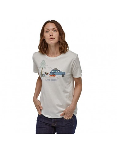 Patagonia Womens Live Simply Lounger Organic Crew T-Shirt White Snow Onbody Front