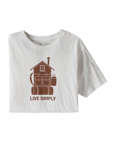 Patagonia Mens Live Simply Home Organic T-Shirt White Offbody Front 2