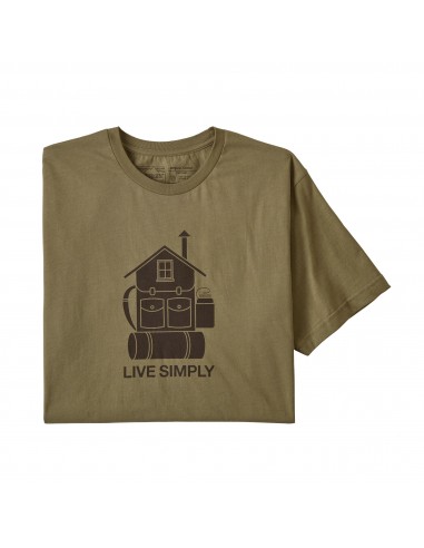 Patagonia Mens Live Simply Home Organic T-Shirt Sage Khaki Offbody Front