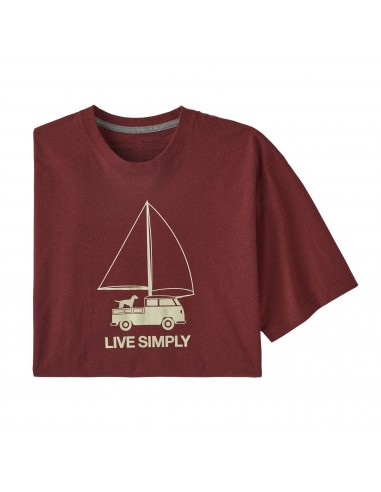 Patagonia Mens Live Simply Wind Powered Responsibili-Tee Oxide Red Offbody Front