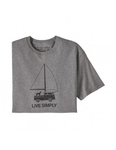 Patagonia Mens Live Simply Wind Powered Responsibili-Tee Gravel Heather Offbody Front 2
