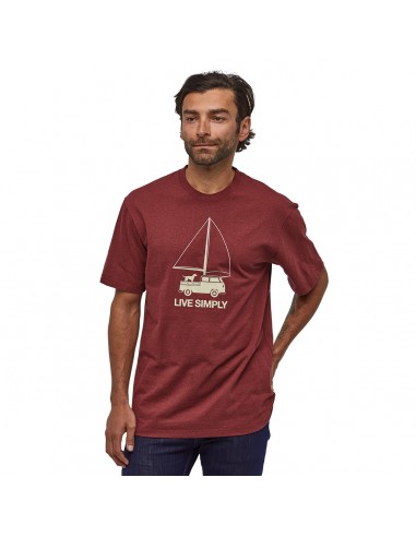 Patagonia Mens Live Simply Wind Powered Responsibili-Tee Oxide Red Onbody Front