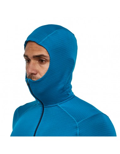 Patagonia Mens Capilene Thermal Weight Zip-Neck Hoody Balkan Blue Onbody Hood