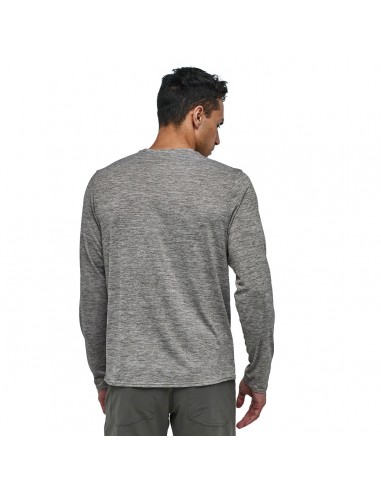 Patagonia Mens Long Sleeved Capilene Cool Daily Shirt Feather Grey Onbody Back