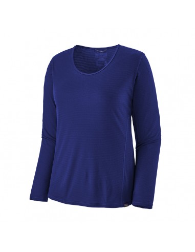 Patagonia Womens Long Sleeved Capilene Cool Lightweight Shirt Cobalt Blue Offbody Front
