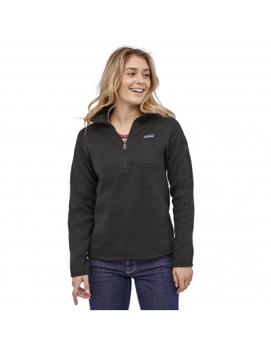 Patagonia Womens Better Sweater 1/4-Zip Fleece Black Onbody Front